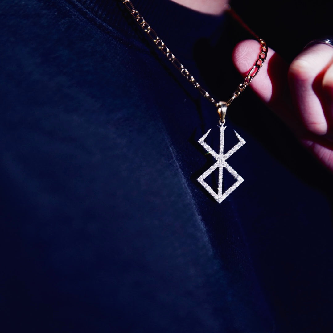 Brand of Sacrifice Pendant — 14K Solid Gold with VVS Diamonds