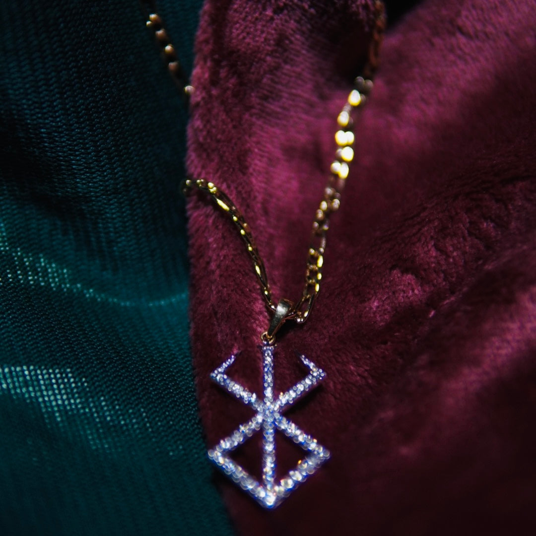 Brand of Sacrifice Pendant — 14K Solid Gold with VVS Diamonds