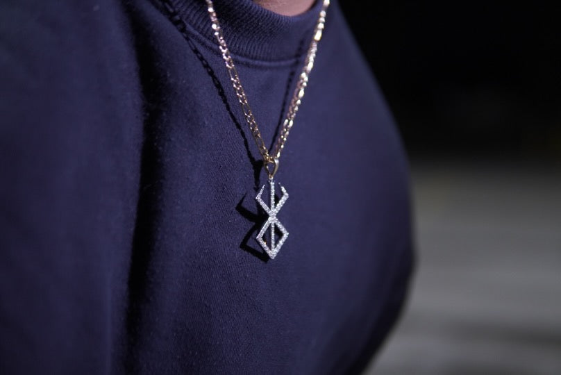 Brand of Sacrifice Pendant — 14K Solid Gold with VVS Diamonds
