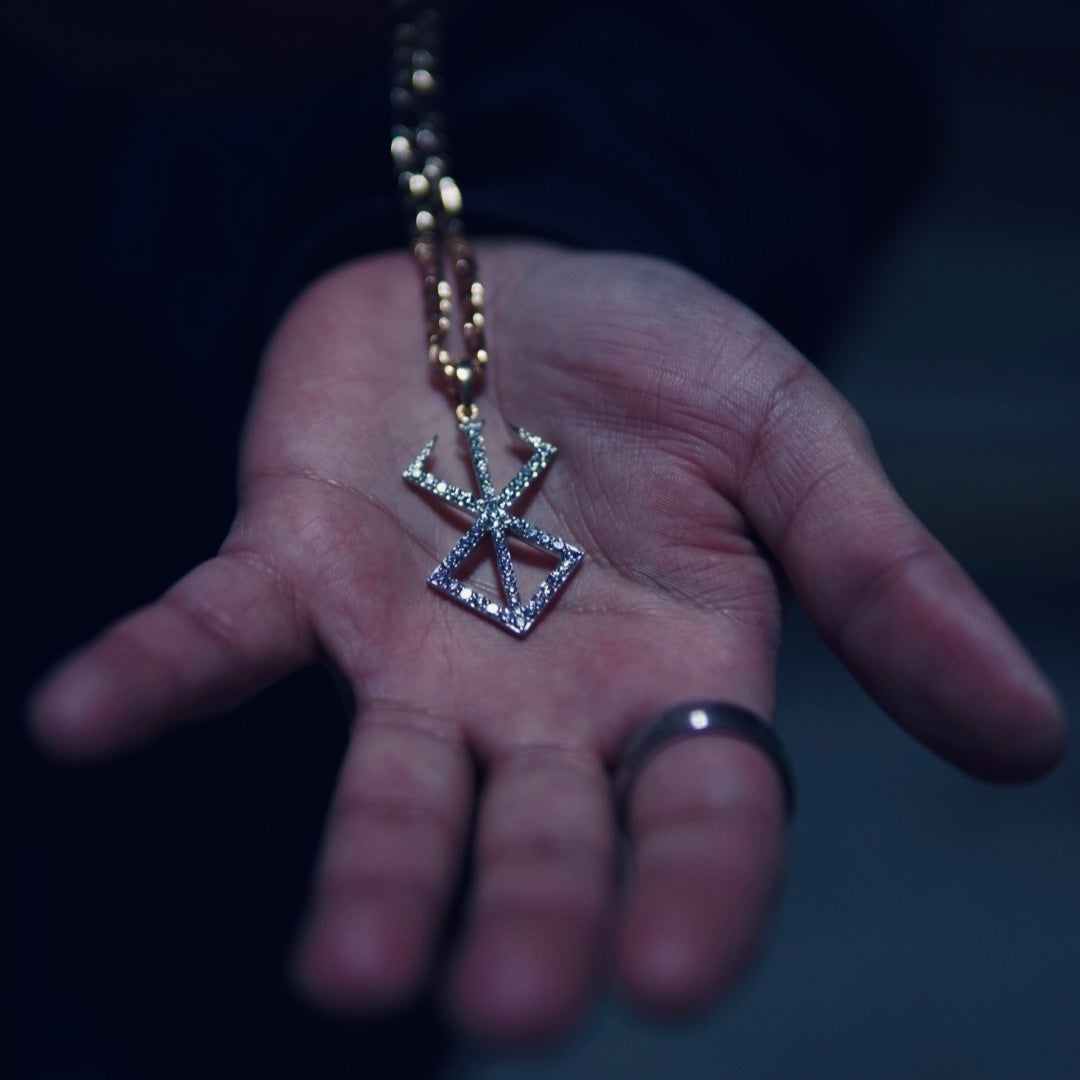 Brand of Sacrifice Pendant — 14K Solid Gold with VVS Diamonds