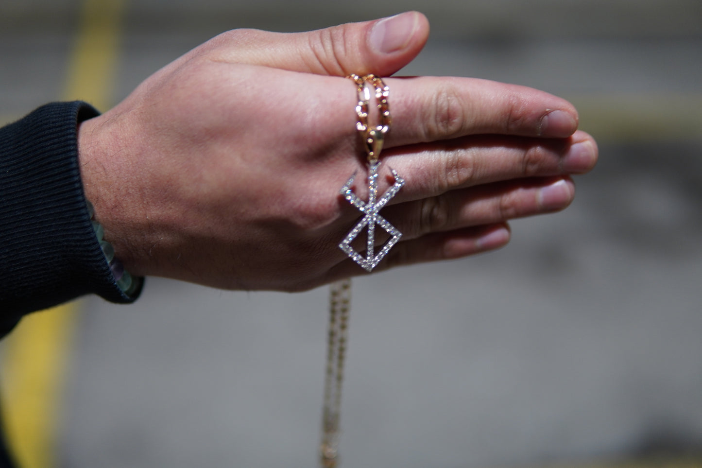 Brand of Sacrifice Pendant — 14K Solid Gold with VVS Diamonds