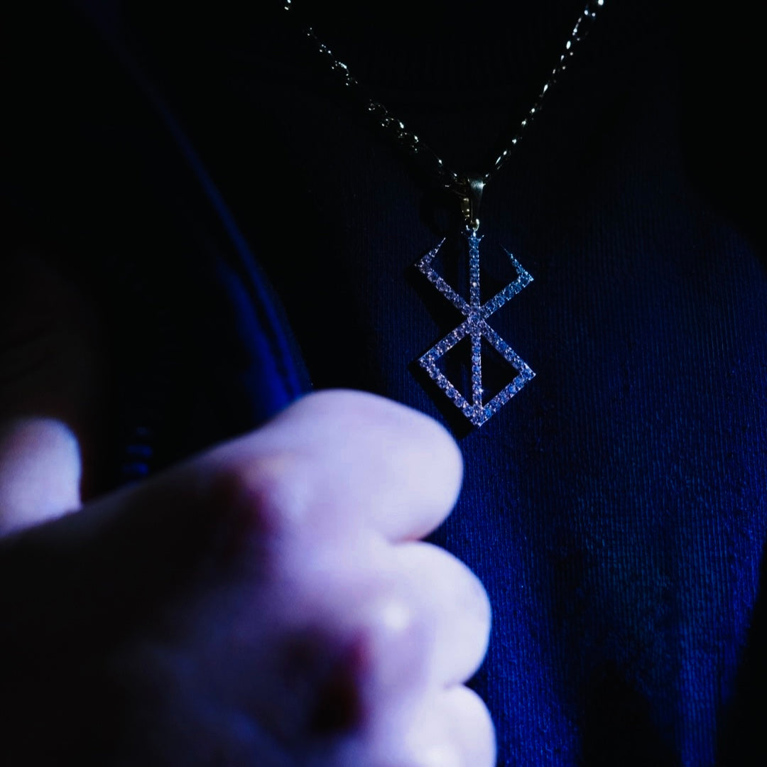 Brand of Sacrifice Pendant — 14K Solid Gold with VVS Diamonds