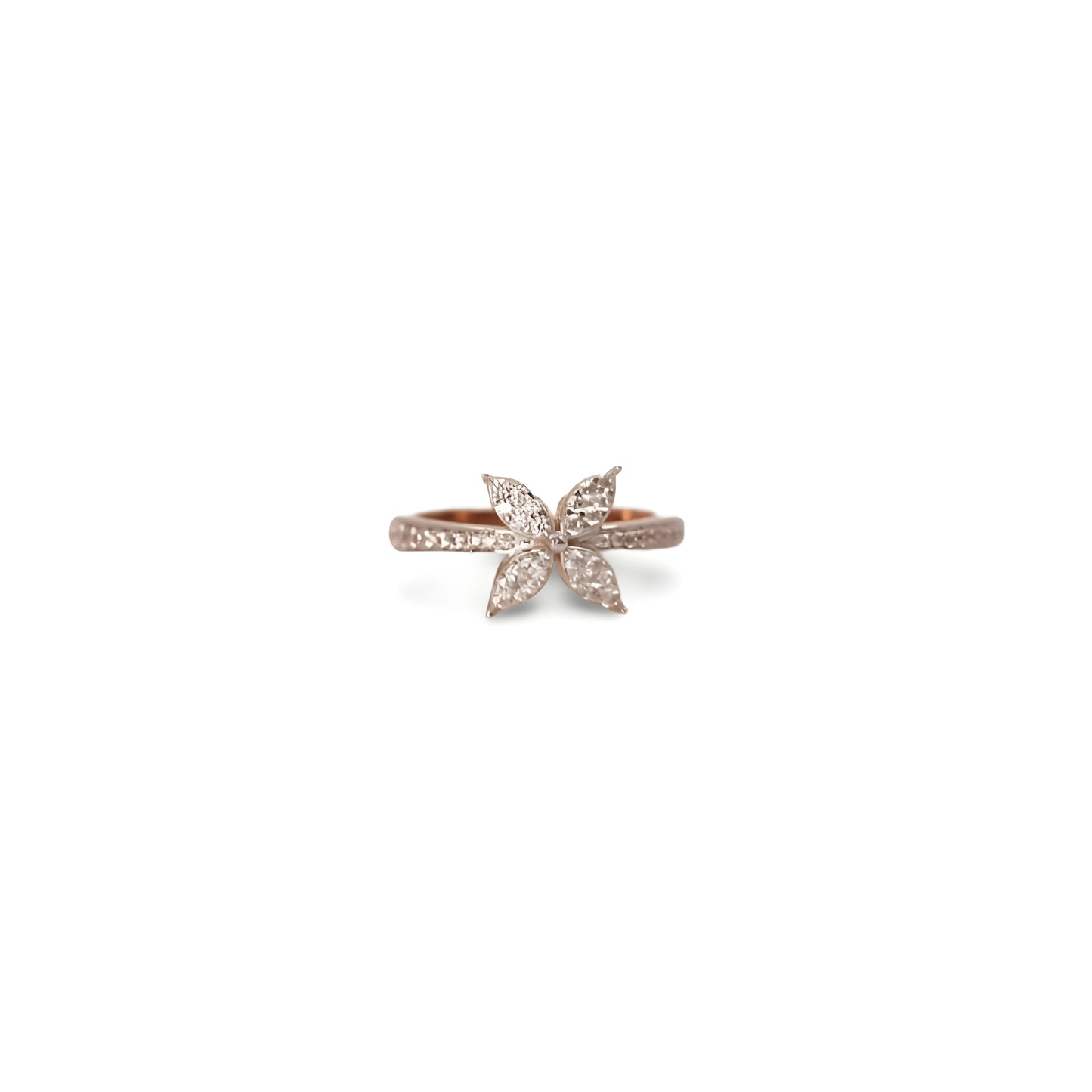 Blooming Diamond Ring - 14K Solid Gold Diamond Ring