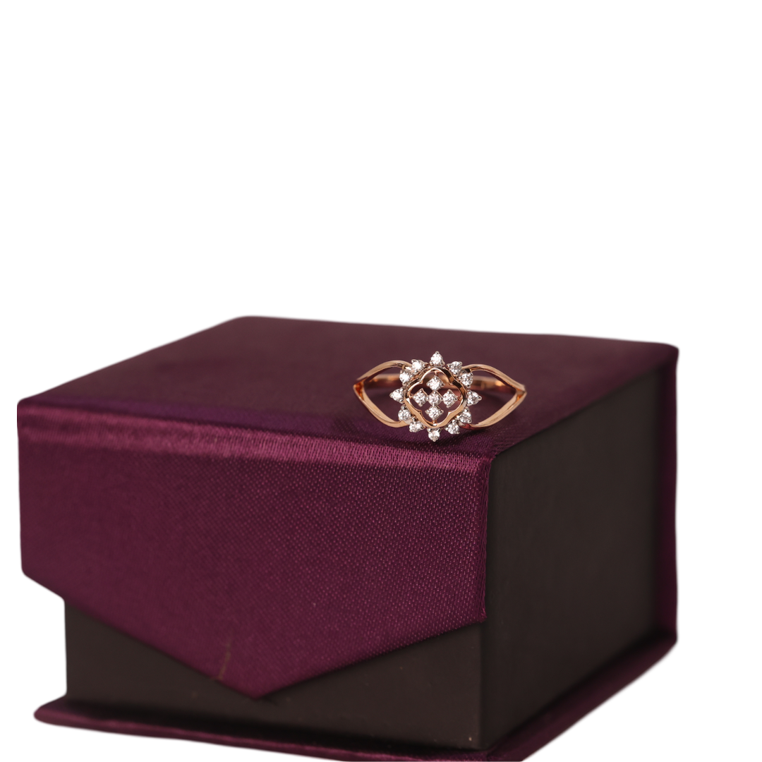 Petal Serenity Ring - 14K Solid Gold Diamond Ring