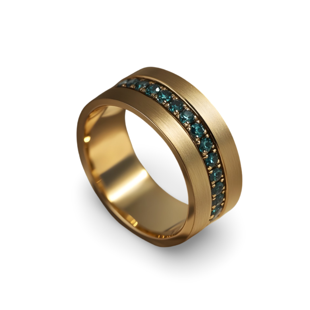 Lush Path Ring - Unisex 14K Solid Gold Green Tourmaline Ring
