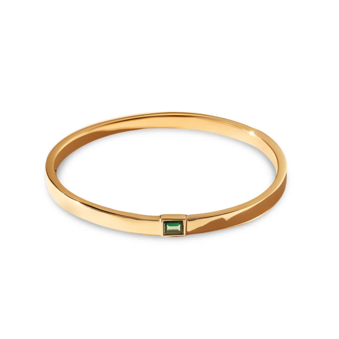 Green Mirage Bracelet - Unisex 14K Solid Gold Tourmaline Bracelet