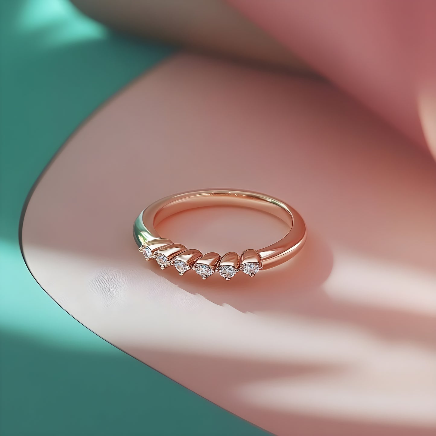 Eternal Glow Band - 14K Solid Gold Diamond Ring