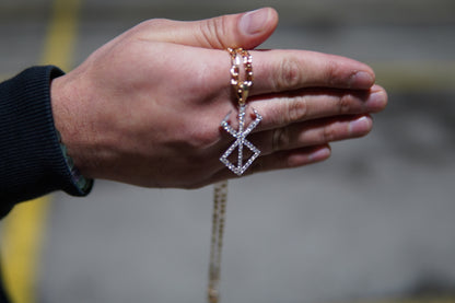 Brand of Sacrifice Pendant — 14K Solid Gold with VVS Diamonds