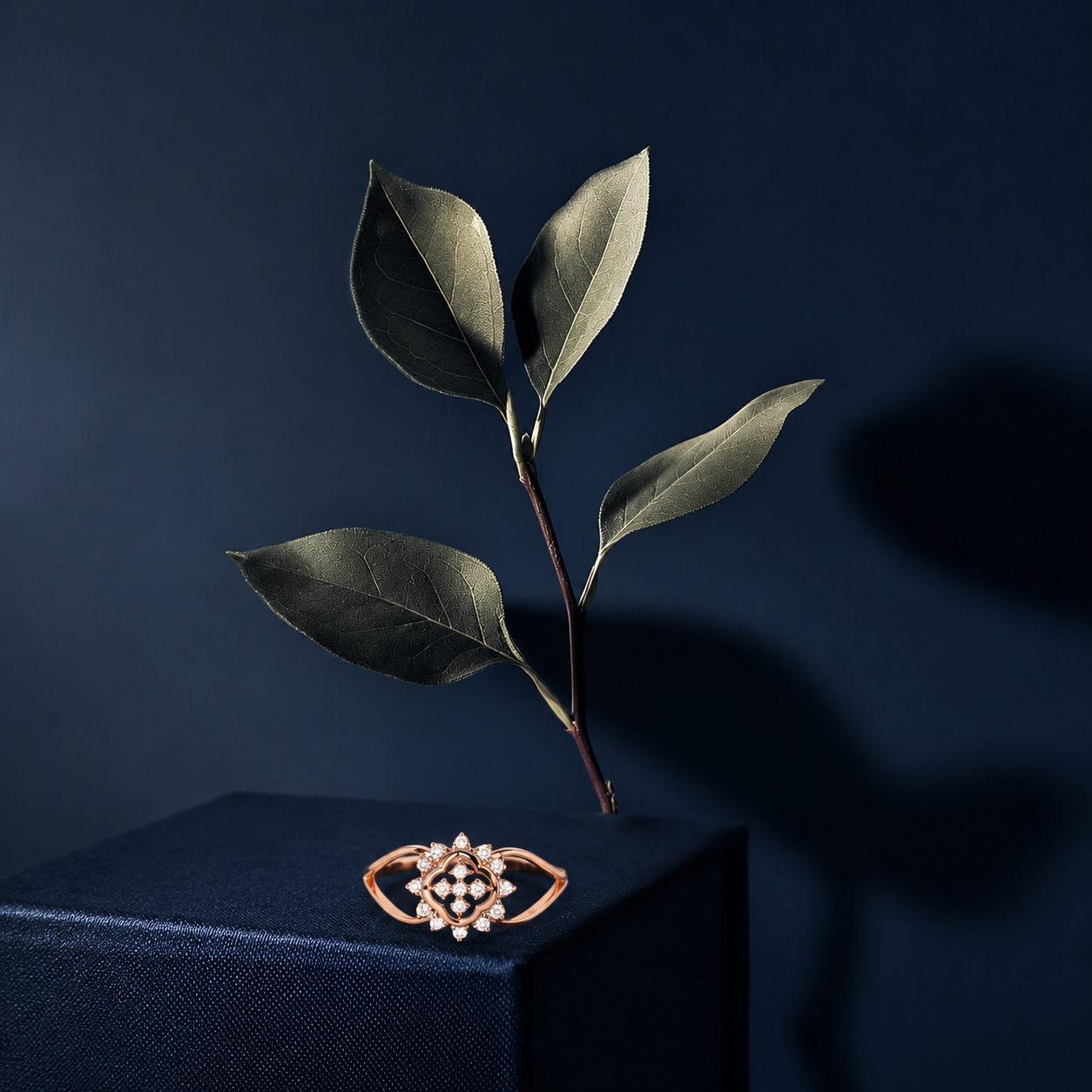 Petal Serenity Ring - 14K Solid Gold Diamond Ring