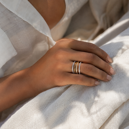 Lumière Pavé Band - 14K Solid Gold Diamond Band