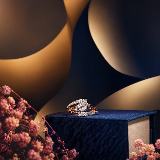 Fluid Harmony Ring - 14K Solid Gold Diamond Ring