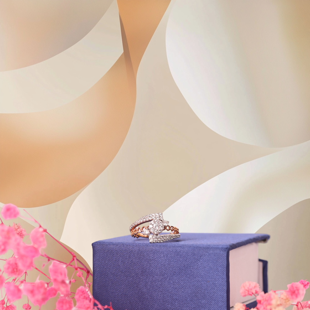 Fluid Harmony Ring - 14K Solid Gold Diamond Ring