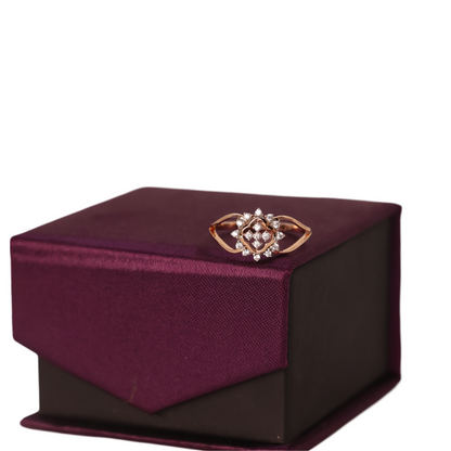 Petal Serenity Ring - 14K Solid Gold Diamond Ring