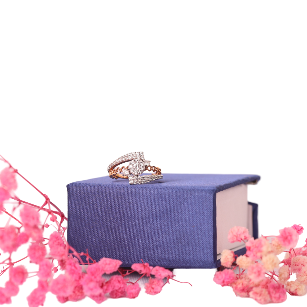 Fluid Harmony Ring - 14K Solid Gold Diamond Ring