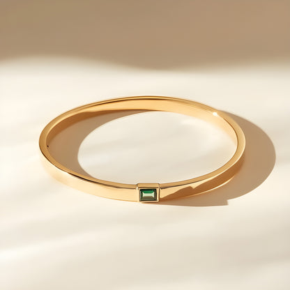 Green Mirage Bracelet - Unisex 14K Solid Gold Tourmaline Bracelet