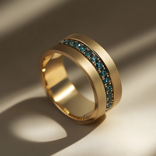 Lush Path Ring - Unisex 14K Solid Gold Green Tourmaline Ring