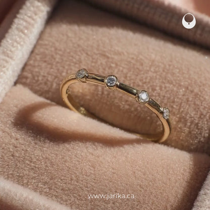 Interval Ring - 14k Solid Gold Diamond Ring
