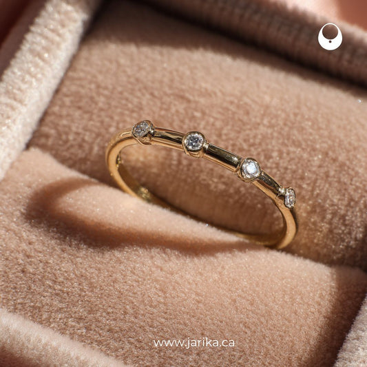 Interval Ring - 14k Solid Gold Diamond Ring